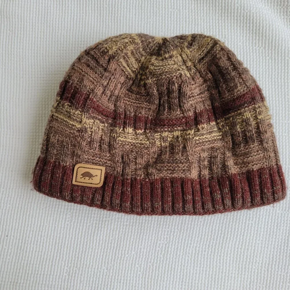 TURTLEFUR Lambs Wool Blend Beanie Skull Cap Hat Fleece Lined Neutral